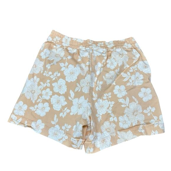 JACHS Girlfriend Floral Tan Chino Shorts High Rise Size Medium - Picture 2 of 6